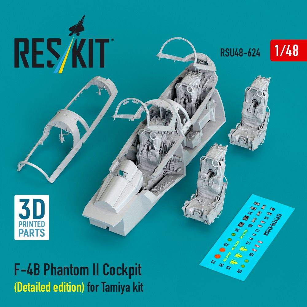 1:48 F-4B Phantom II - cockpit (Detailed edition) (3D Printed) for Tamiya