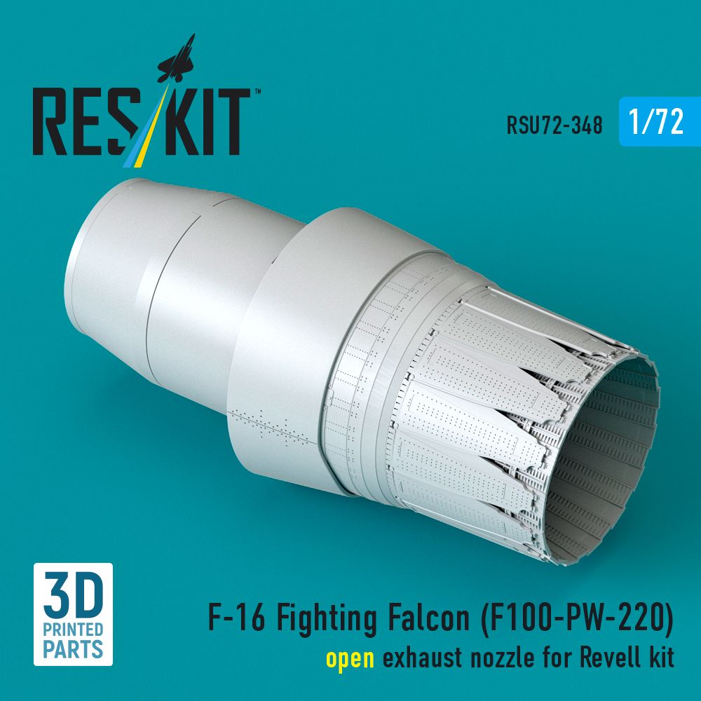 1:72 F-16 Fighting Falcon (F100-PW-220) - open exhaust nozzle (Revell) (3D Printed)