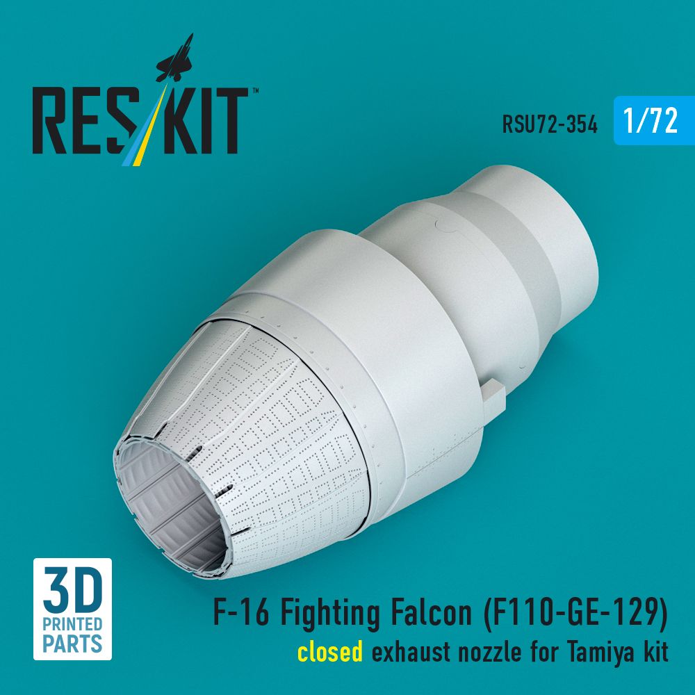 1:72 F-16 Fighting Falcon (F110-GE-129) - closed exhaust nozzle (Tamiya) (3D Printed)