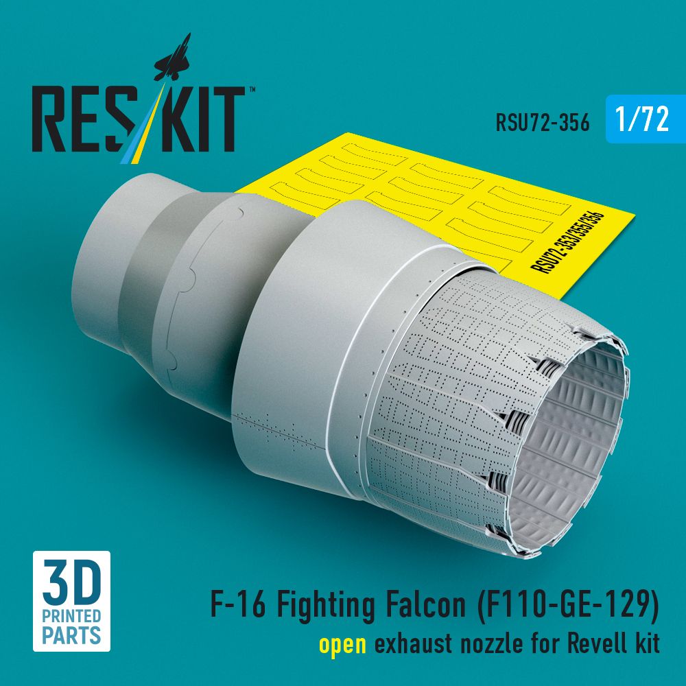 1:72 F-16 Fighting Falcon (F110-GE-129) - open exhaust nozzle (Revell) (3D Printed)