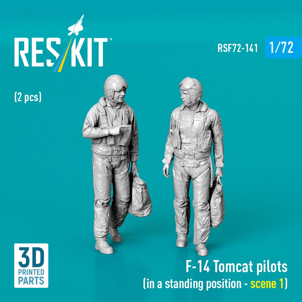 1:72 F-14 Tomcat pilots (in a standing position - scene 1) (2 pcs) (3D Printed)