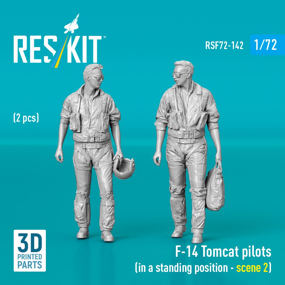 1:72 F-14 Tomcat pilots (in a standing position - scene 2) (2 pcs) (3D Printed)