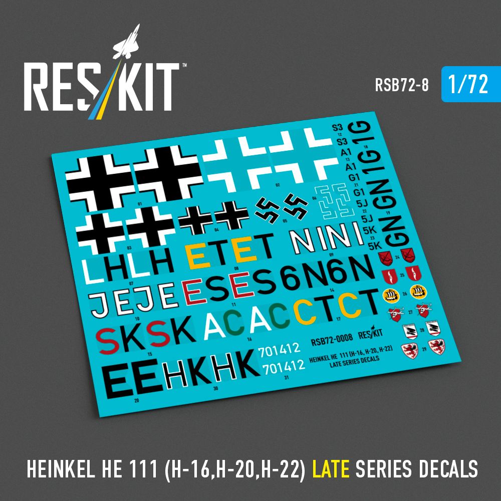 1:48 Heinkel He 111 (H-16,H-20,H-22) late series - decals