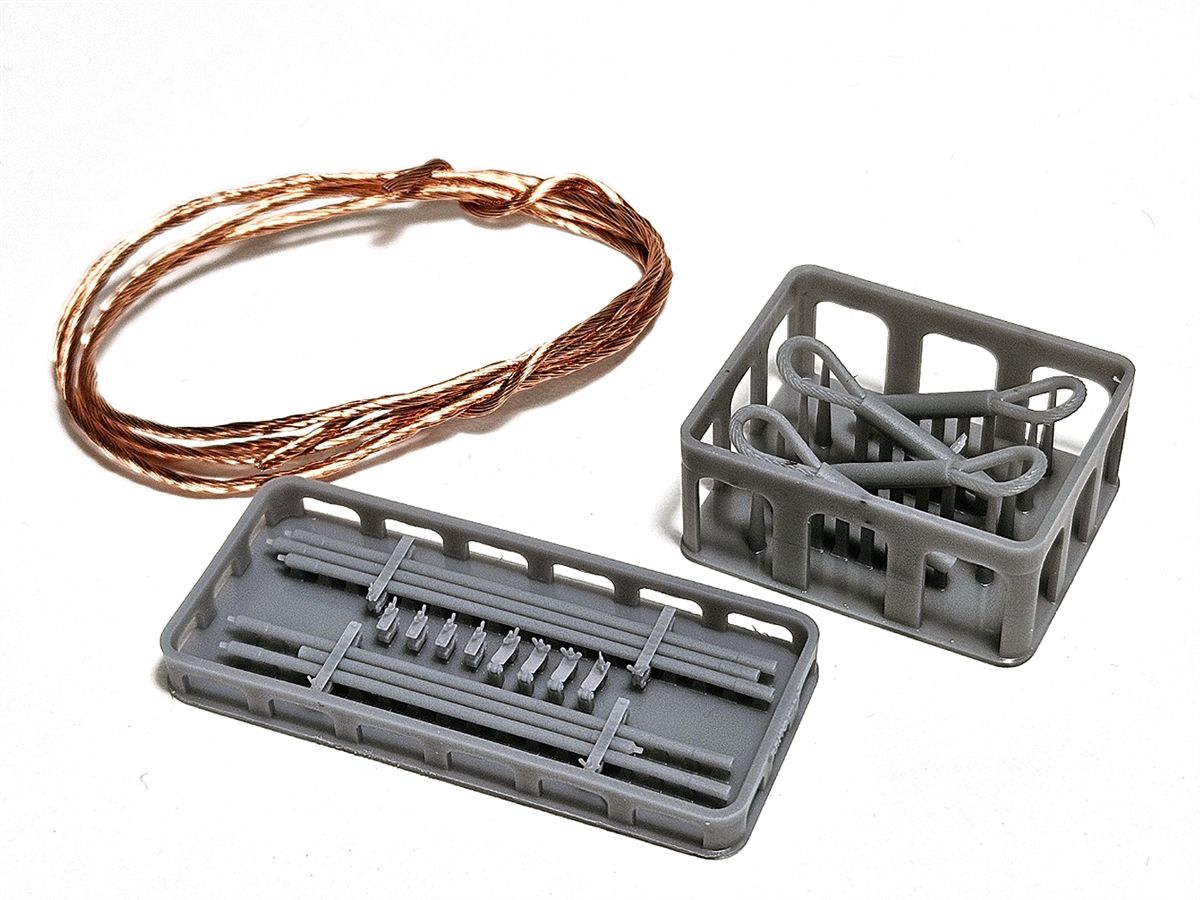 King Tiger - 3D-Printed Towing Cable Set (Holder with Clean Rod)
