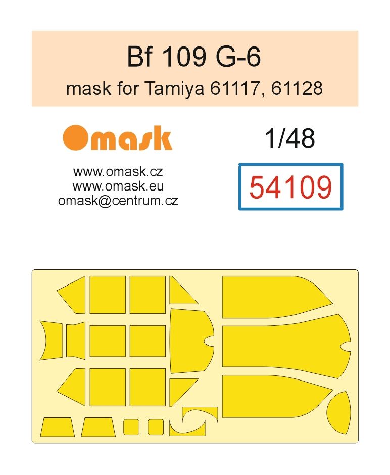 1:48 Bf 109 G-6 mask (for Tamiya 61117, 61128)