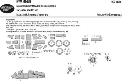 1:72 Messerschmitt Me-410 A-1 - Kabuki Masks (for Airfix 04069 Kit)