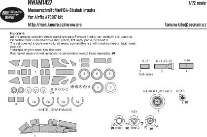 1:72 Messerschmitt Me-410 A-3 - Kabuki Masks (for Airfix 73017 Kit)