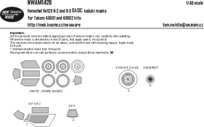 1:48 Henschel Hs-129 B-2 and B-3 - BASIC Kabuki Masks (for Takom 48001 and 48002 Kits)