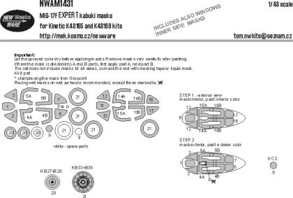1:48 MIG-17 F - EXPERT Kabuki Masks (for Kinetic 48165 and 48169 Kits)