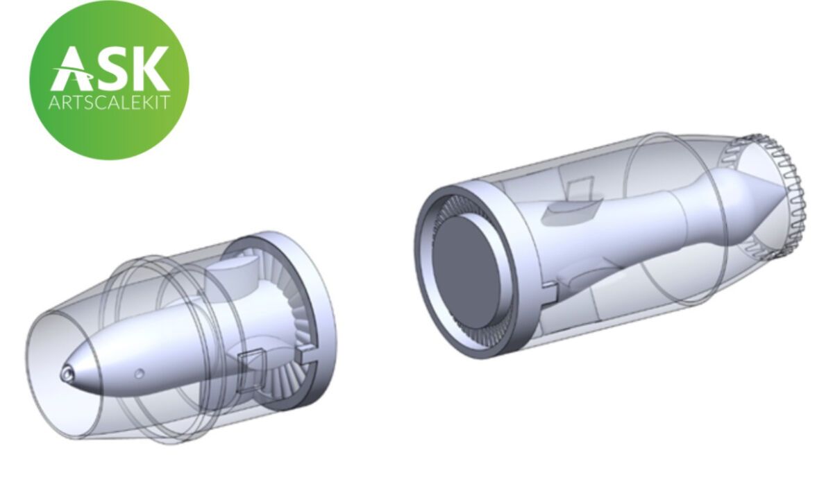 1:72 Me-262 - 2 x Engines CLOSED (for Arma Hobby Kits / 3D-Printed)