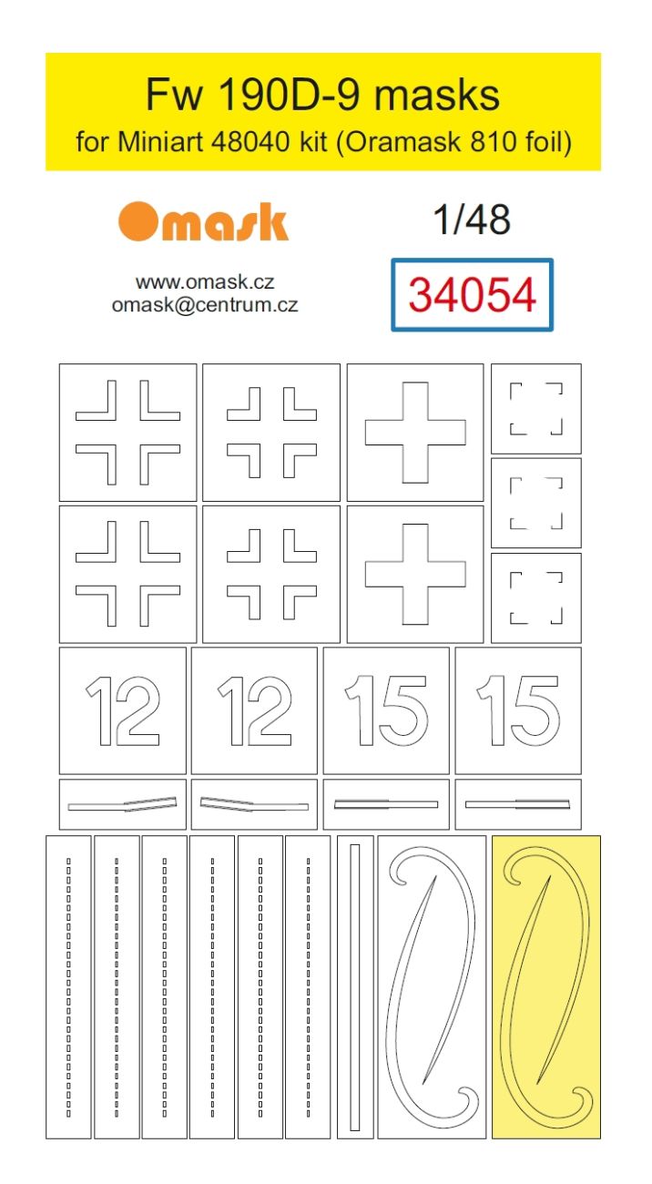 1:48 Fw 190D-9 mask (for Miniart 48040)