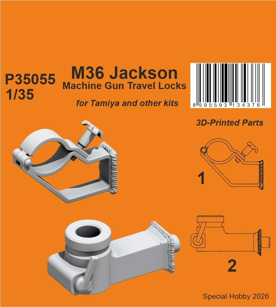 1:35 M36 Jackson Machine Gun Travel Locks for Tamiya and other kits