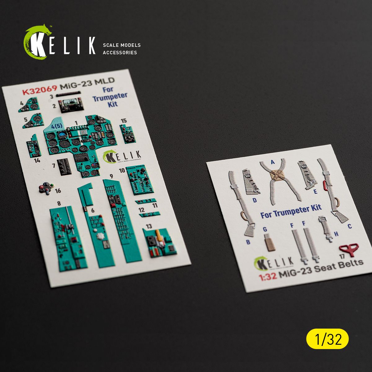 1:32 MiG-23 MLD - Interior 3D Decals (for Trumpeter Kits)