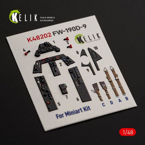 1:48 Fw-190 D-9 - Interior 3D Decals (for MiniArt Kits)