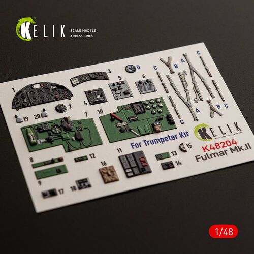 1:48 Fairey Fulmar Mk.II - Interior 3D Decals (for Trumpeter Kits)