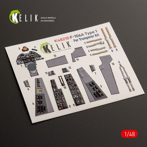 1:48 F-106 A Delta Dart Type 1 - Interior 3D Decals (for Trumpeter Kits)