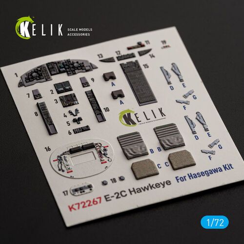1:72 E-2 C Hawkeye - Interior 3D Decals (for Hasegawa Kits)