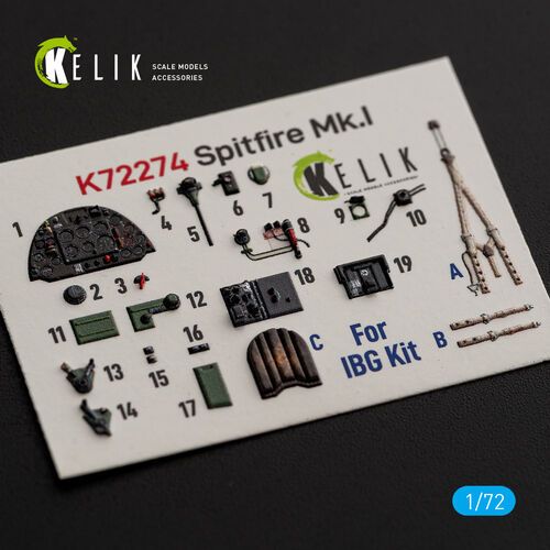1:72 Spitfire Mk.I - Interior 3D Decals (for IBG Kits)