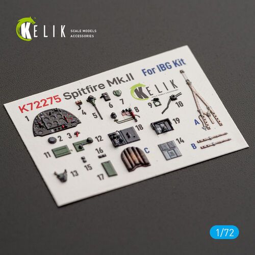 1:72 Spitfire Mk.II - Interior 3D Decals (for IBG Kits)