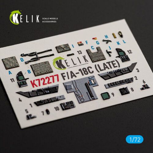 1:72 F/A-18 C Hornet (Late) - Interior 3D Decals (for Academy 12411 Kit)