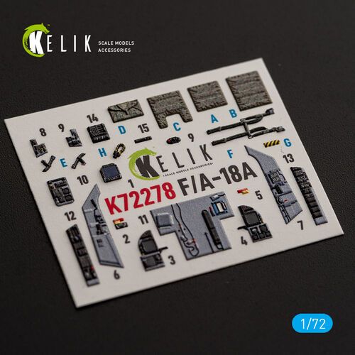 1:72 F/A-18 A Hornet - Interior 3D Decals (for Academy 12411 Kit)