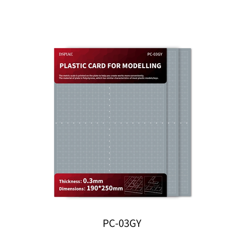 PC-03GY Plastic Card For Modelling (0.3mm, 3 Sheets)