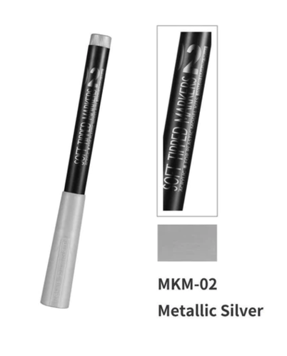 MKM-02 Acrylic Metallic Silver Soft Tipped Marker