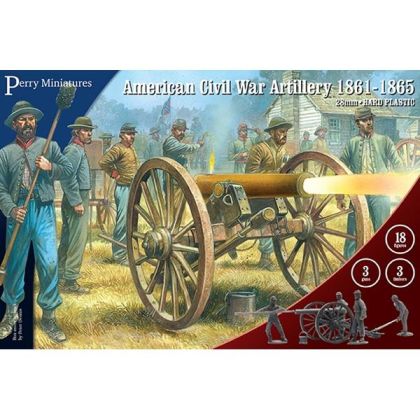28mm American Civil War - Artillery 1861-1865 (18 Figures / 3 Guns)
