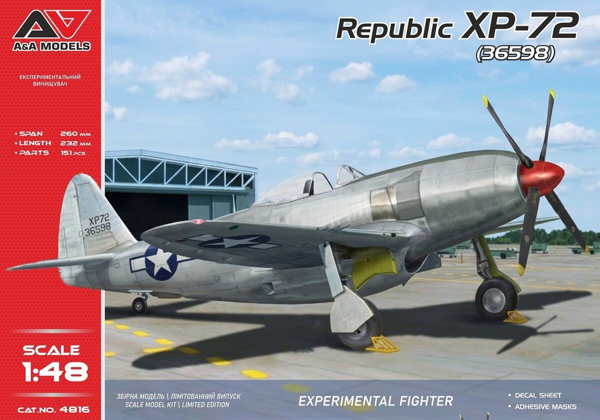 1:48 Republic XP-72 - US WWII Experimental Fighter (Four-Bladed Propeller)