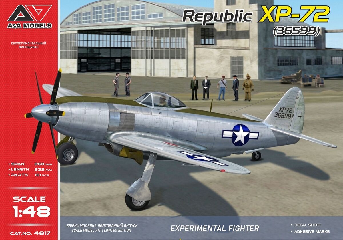 1:48 Republic XP-72 - US WWII Experimental Fighter (Contra-Rotating Propeller)