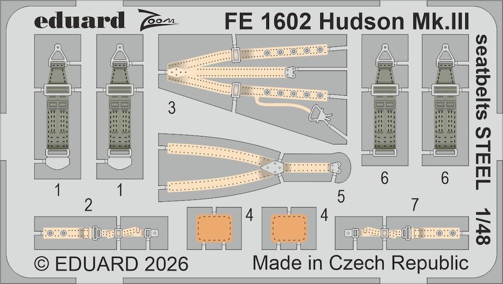 1:48 Lockheed Hudson Mk.III - Steel Seatbelts (for ICM Kits)