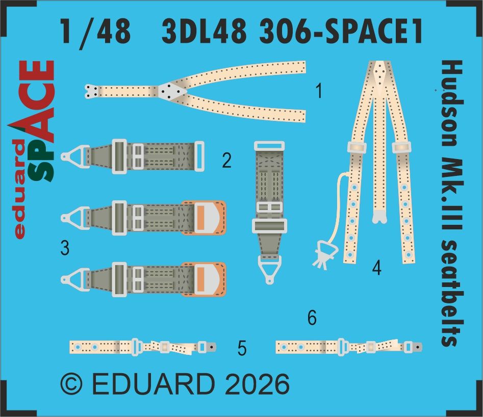 1:48 Lockheed Hudson Mk.III - Space Set Seatbelts (for ICM Kits)