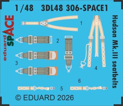 1:48 Lockheed Hudson Mk.III - Space Set Seatbelts (for ICM Kits)