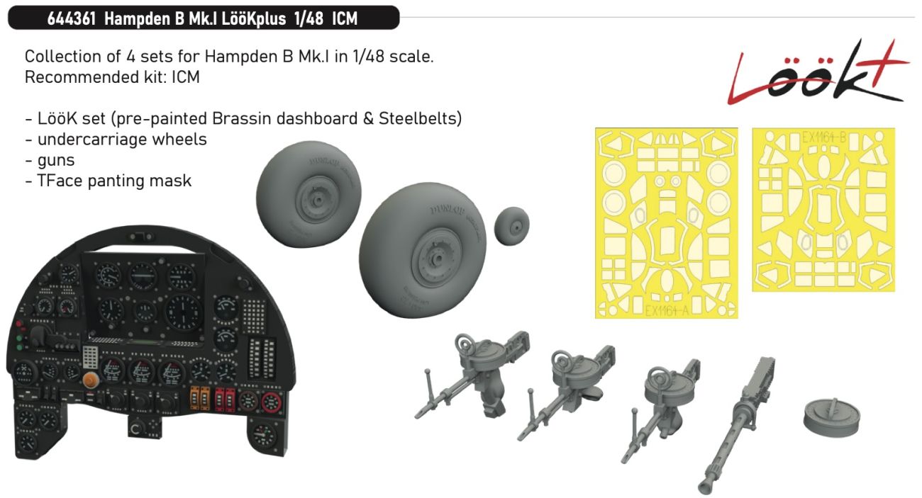 1:48 Handley Page Hampden B Mk.I - LööKplus (for ICM Kits)