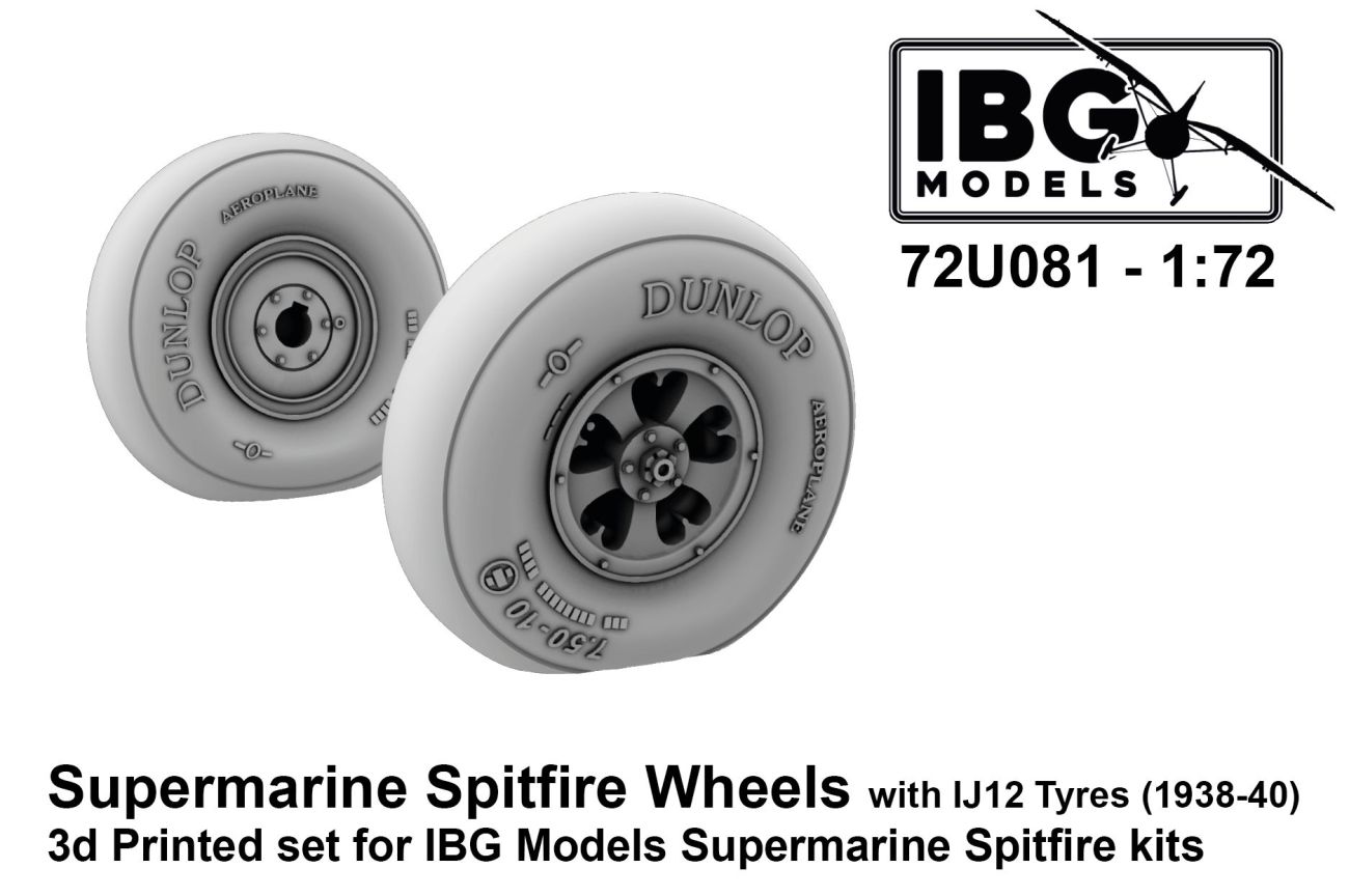 1:72 Supermarine Spitfire Wheels with IJ12 Tyres (1938-40)