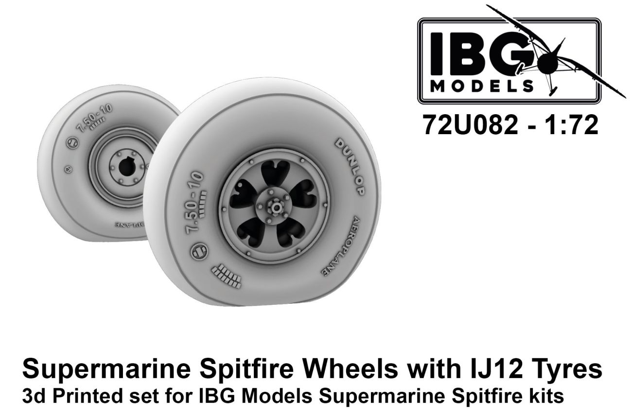 1:72 Supermarine Spitfire Wheels with IJ12 Tyres