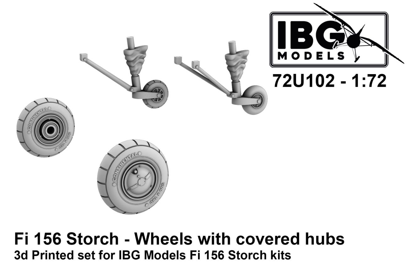 1:72 Fieseler Fi-156C-2 Storch - Wheels with covered hubs