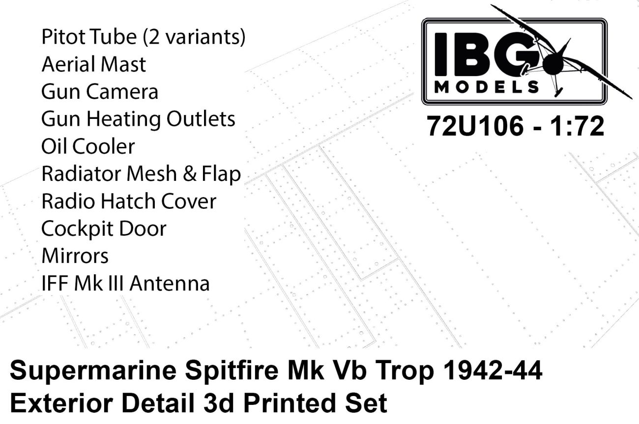 1:72 Supermarine Spitfire Mk.Vb Trop Exterior detail set