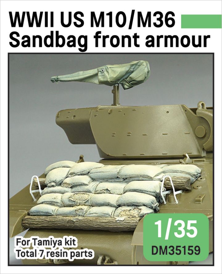 1:35 US M10 Wolverine / M36 Jackson - Front Sand Bag Armour Set (for Tamiya Kits)