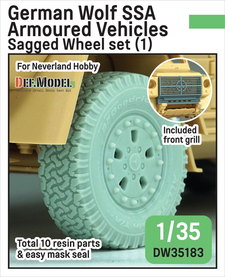 1:35 German Wolf SSA - Sagged Wheel Set 2 (for Neverland Hobby Kits)