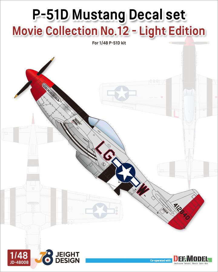 1:48 P-51 D Mustang - Decal set Movie Collection No.12 (Light Edition)