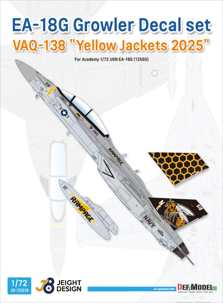 1:72 EA-18 G Growler - Decal set VAQ-138 Yellow Jackets (for Academy Kits)