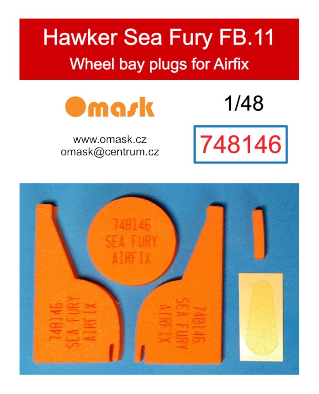 1:48 Hawker Sea Fury FB.11 wheel bay plugs (for Airfix)