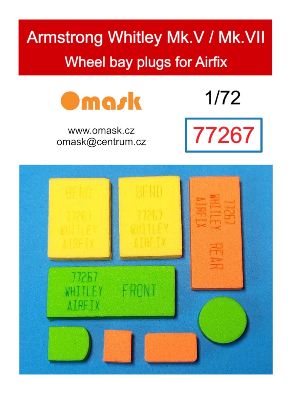1:72 Armstrong Whitley Mk.V / Mk.VII wheel bay plugs (for Airfix)