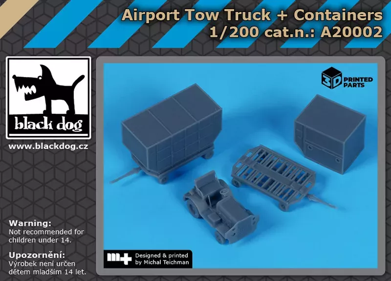 1:200 Airport tow truck + containers