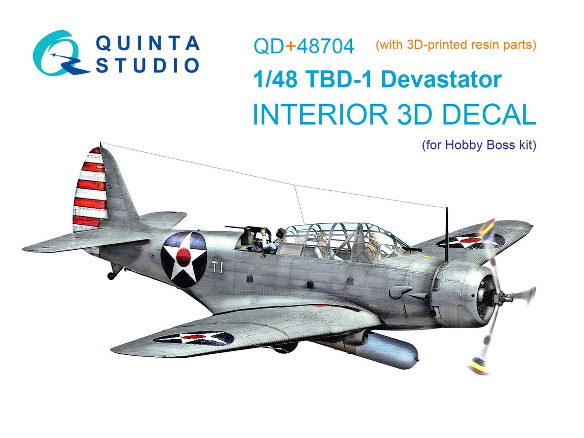 1:48 TBD-1 Devastator - 3D-Printed & Coloured Interior with 3D-Printed Parts (for Hobby Boss Kits)