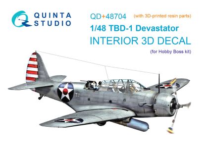 1:48 TBD-1 Devastator - 3D-Printed & Coloured Interior with 3D-Printed Parts (for Hobby Boss Kits)