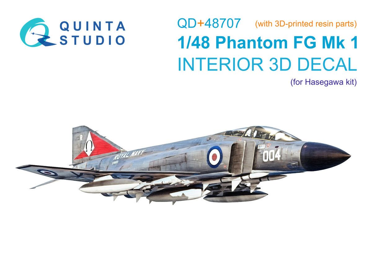 1:48 F-4 K Phantom FG.1 - 3D-Printed & Coloured Interior with 3D-Printed Parts (for Hasegawa Kits)
