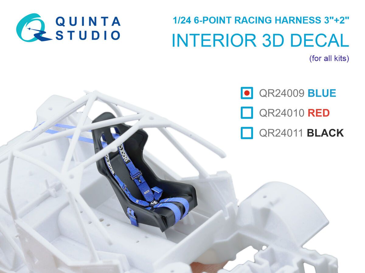1:24 Sparco 6-Point Racing Harness 3'+2' - BLUE (for All Kits)
