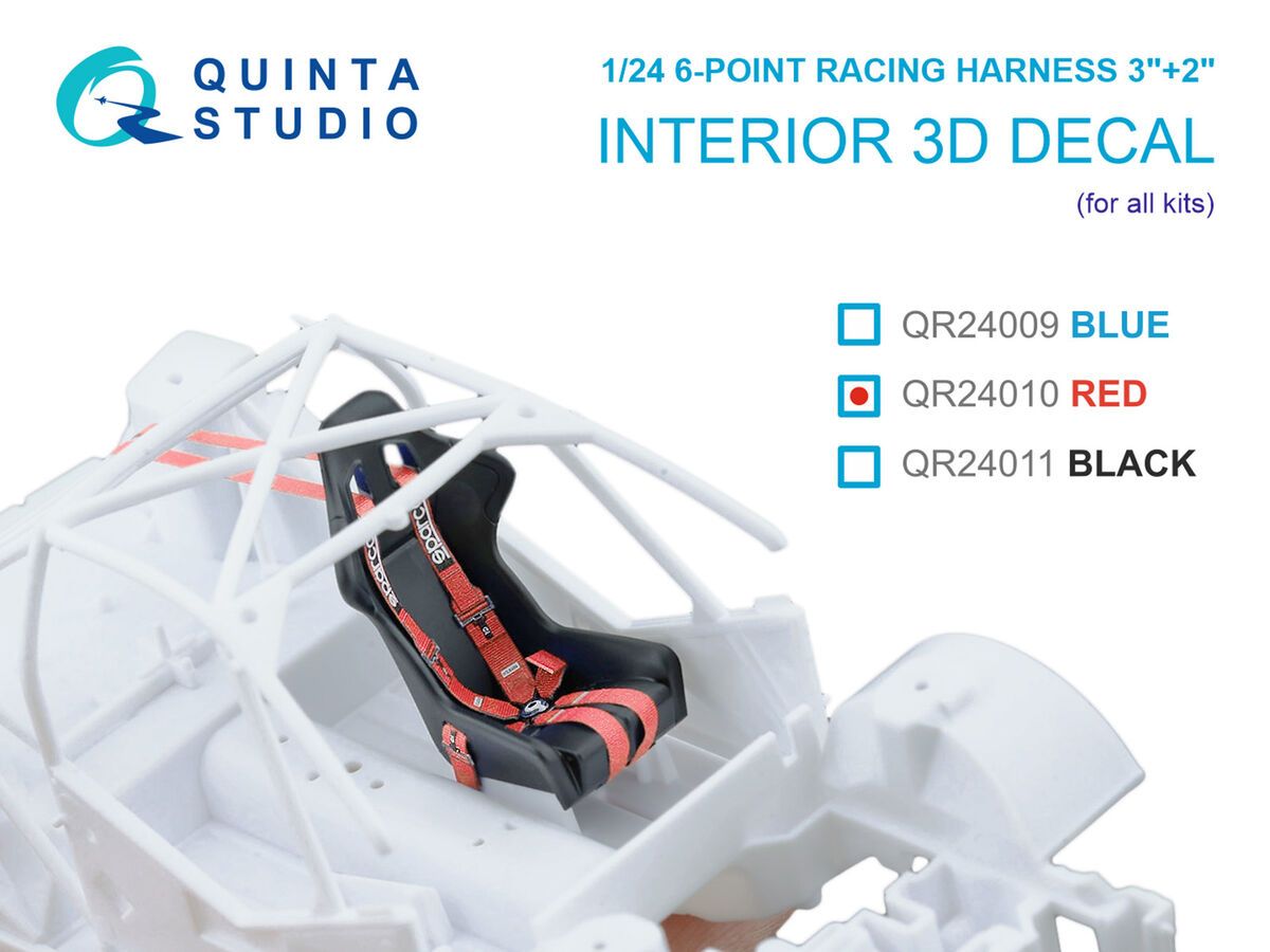 1:24 Sparco 6-Point Racing Harness 3'+2' - RED (for All Kits)
